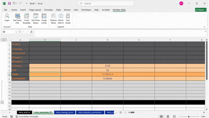 Adding assessment codes to a template
